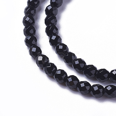 Natural Black Onyx Beads Strands X-G-F596-28-4mm-1