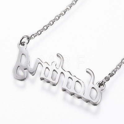 304 Stainless Steel Pendant Necklaces NJEW-K091-06P-1