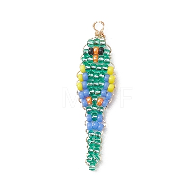 Glass Seed Beaded Pendants PALLOY-MZ01239-02-1