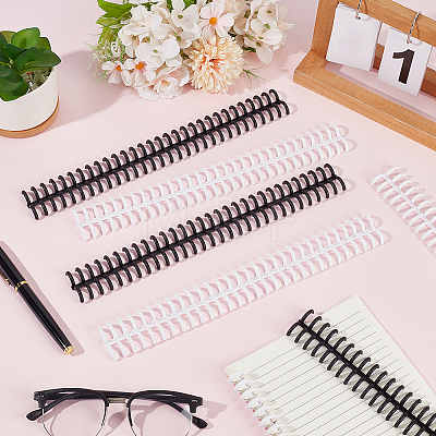 Plastic Loose Leaf Book Binder Hinged Rings AJEW-GF0015-32B-1