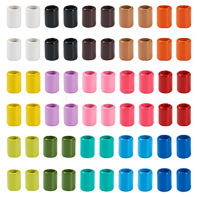  120Pcs 15 Colors Column Rack Plating Spray Painted Alloy Beads for Jewelry Making FIND-TA0002-74-1