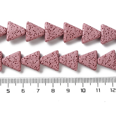 Triangle Dyed Natural Lava Rock Beads Strands G-O126-04A-05-1