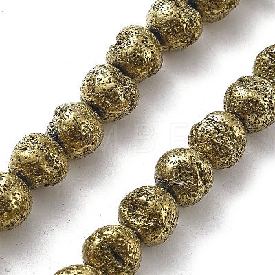 Electroplated Natural Lava Rock Beads Strands G-A251-D01-01D-1