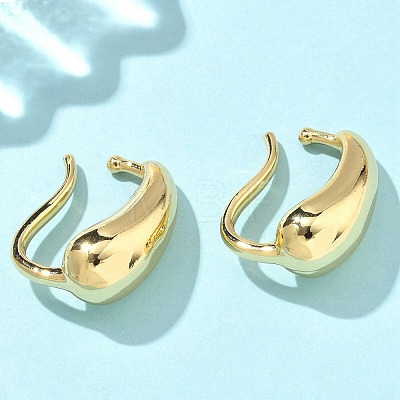 Teardrop Brass Cuff Earrings EJEW-A132-11G-1