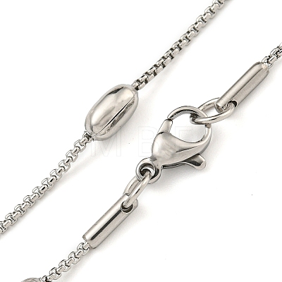 Non-Tarnish 304 Stainless Steel Box Chain Oval Link Necklaces NJEW-P315-01B-P-1