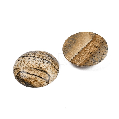 Natural Picture Jasper Cabochons G-H1596-FR-25mm-17-1