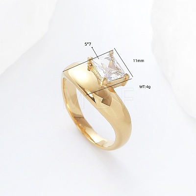 304 Stainless Steel Glass Finger Rings MD8256-2-1