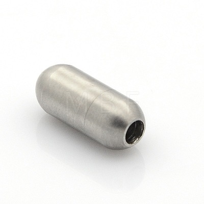 304 Stainless Steel Matte Surface Magnetic Clasps with Glue-in Ends STAS-O042-A-24-1