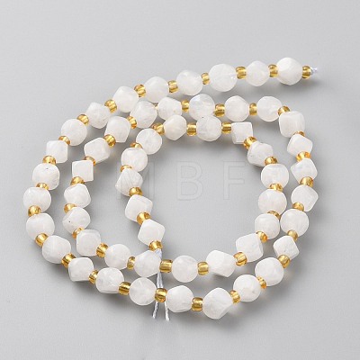 Natural Rainbow Moonstone Beads Strands G-A030-B34-6mm-A-1