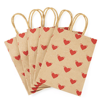 10Pcs Valentine's Day Paper Bags CARB-TADJ0001-01C-1