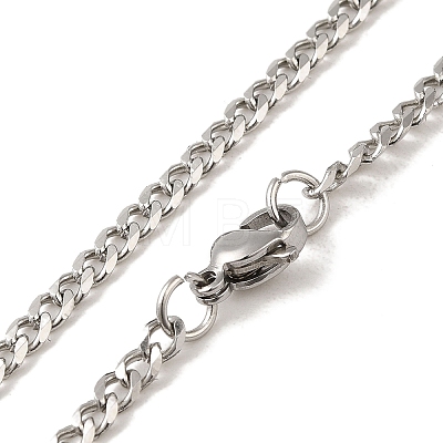 201 Stainless Steel Curb Chain Necklaces for Men NJEW-M218-04A-P-1