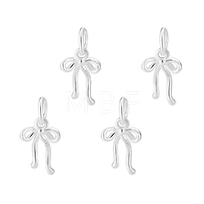 4Pcs 925 Sterling Silver Bowknot Charms STER-PH0003-40-1