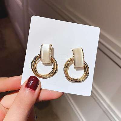 Alloy Resin Stud Earrings FS-WGE0AD6-08-1