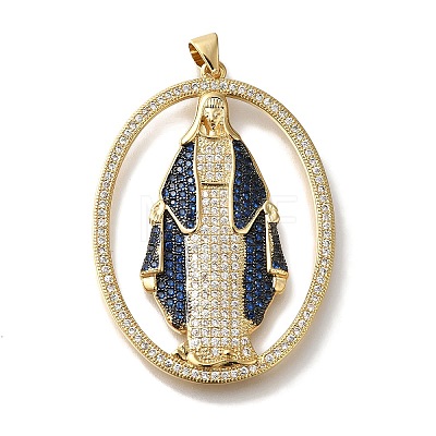 Rack Plating Brass Micro Pave Cubic Zirconia Pendants KK-U019-25G-1