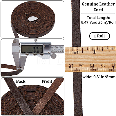 Gorgecraft 5M Flat Cowhide Leather Cord WL-GF0001-22B-02-1