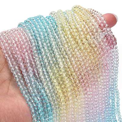 Transparent Painted Glass Beads Strands DGLA-A034-T4mm-A21-1