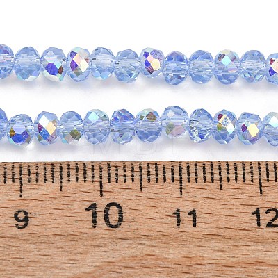 Electroplate Transparent Glass Beads Strands EGLA-A046-01A-20-1