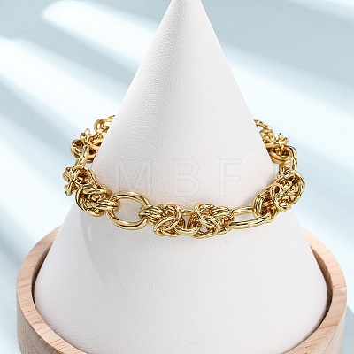304 Stainless Steel Byzantine Chains Bracelets BJEW-F536-14G-1