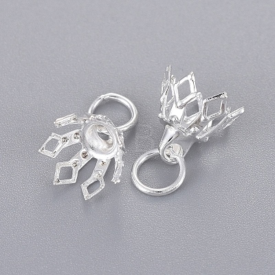 Flower Rack Plating Brass Filigree Bead Cap Bails LS-KK-L102-27S-1