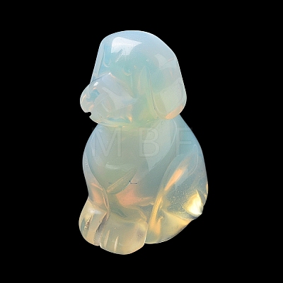 Opalite Carved Dog Figurines DJEW-F025-01F-1