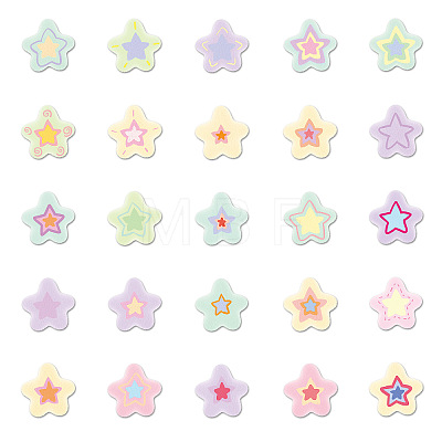 50Pcs Cute Star PVC Self-Adhesive Stickers PW-WG31145-01-1