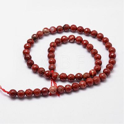 Natural Red Jasper Beads Strands G-D840-50-6mm-1