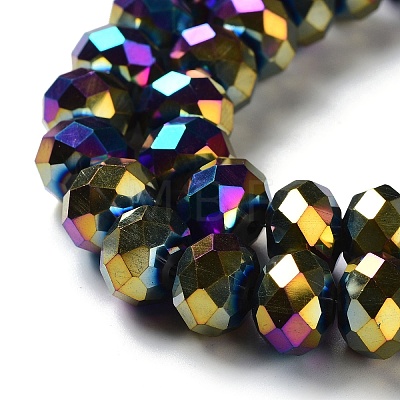 Electroplate Glass Beads Strands GR8X12MMY-M-1