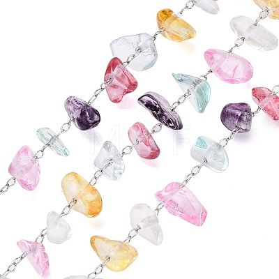 Handmade Translucent Natural Gemstone Beads Chains CHS-T006-14P-1