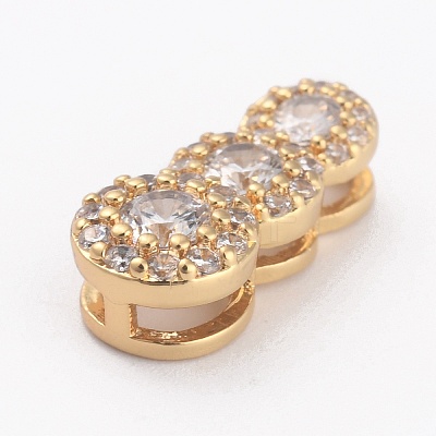 Brass Clear Cubic Zirconia Pendants KK-B030-07A-G-1