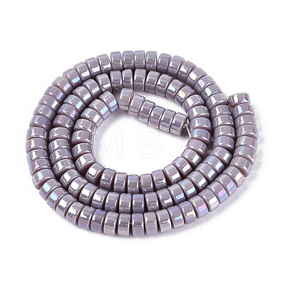 AB Color Plated Opaque Glass Beads Strands LS-GLAA-T026-3x6mm-P15-1