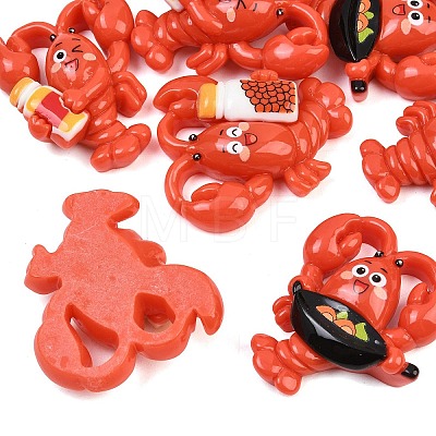 Opaque Resin Cabochons RESI-B048-01-1