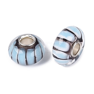 Handmade Lampwork & Brass Core European Beads LAMP-N044-01S-02-1