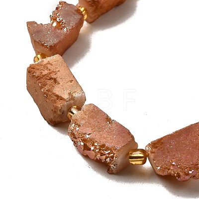 Electroplated Natural Druzy Agate Beads Strands G-R012-A02-07-1