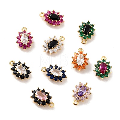 Eco-Friendly Brass Micro Pave Cubic Zirconia Charms ZIRC-C027-12G-RS-1