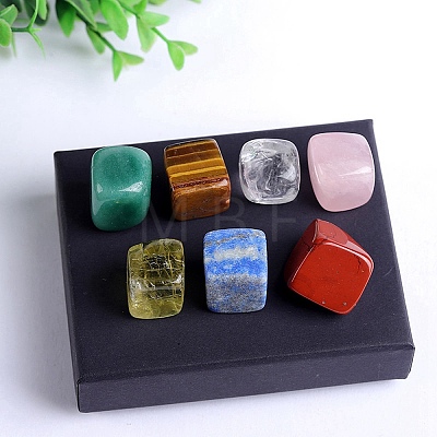 Natural Mixed Gemstone Cube Set Display Decorations PW-WG76348-01-1