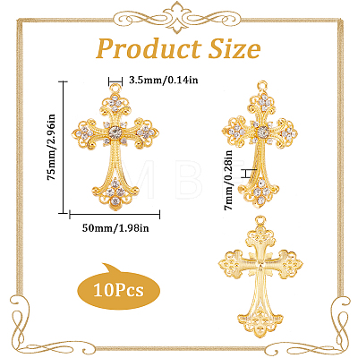 10Pcs Alloy Big Gothic Pendants ALRI-SC0001-25-1