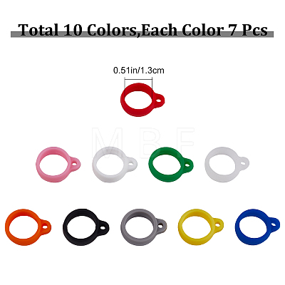 Gorgecraft 70Pcs 10 Colors Silicone Pendant SIL-GF0001-23-1