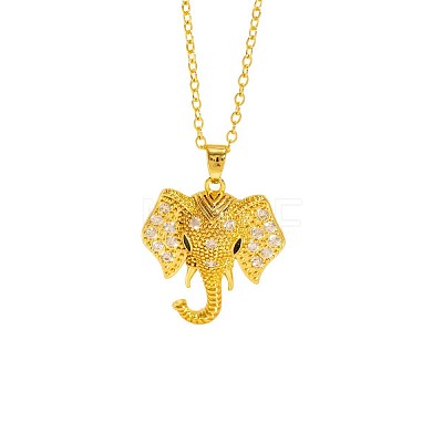 Brass Micro Pave Clear Cubic Zirconia Pendant Necklaces for Women WG89B22-03-1