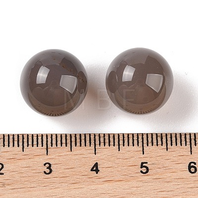 Natural Grey Agate No Hole Sphere Beads G-K353-04C-06-1