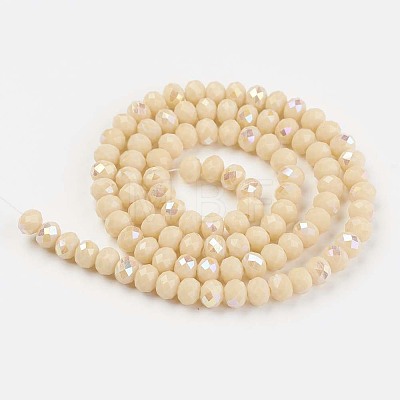 Electroplate Opaque Solid Color Glass Beads Strands X1-EGLA-A034-P6mm-L14-1