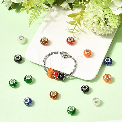 Glow In The Dark Handmade Luminous Style Lampwork Large Hole European Beads X-LPDL-R007-02-1
