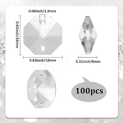 100Pcs Octagon Sew on Glass Rhinestone GLAA-SP0001-82A-02-1