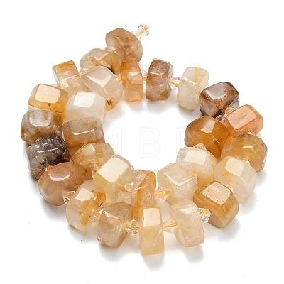 Natural Yellow Hematoid Quartz Beads Strands G-L642-H13-7x14mm-1
