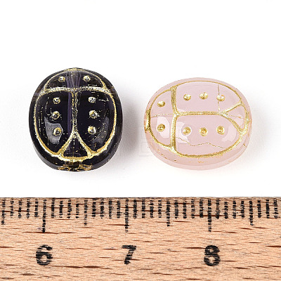 Ladybug Glass Beads GLAA-T025-49M-1