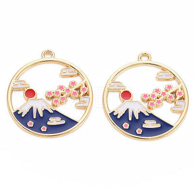 Alloy Enamel Pendants X-ENAM-S126-112-NR-1