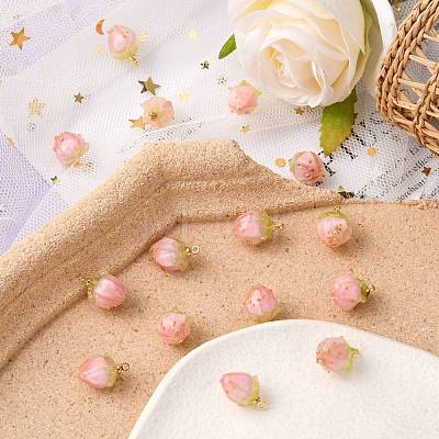 Handmade Epoxy Resin Flower Pendants X-KY-S163-103D-1