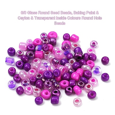 8 Style 6/0 Glass Round Seed Beads SEED-YW0001-39C-1