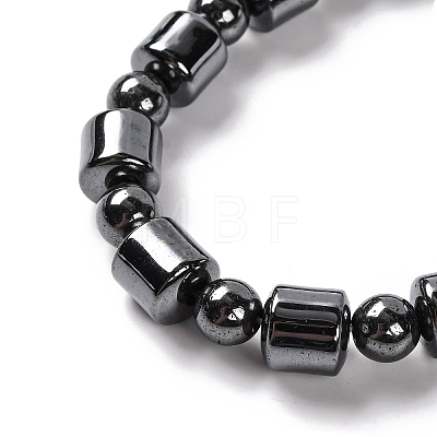 Column & Round Synthetic Non-magnetic Hematite Beaded Necklaces NJEW-Q341-05-1