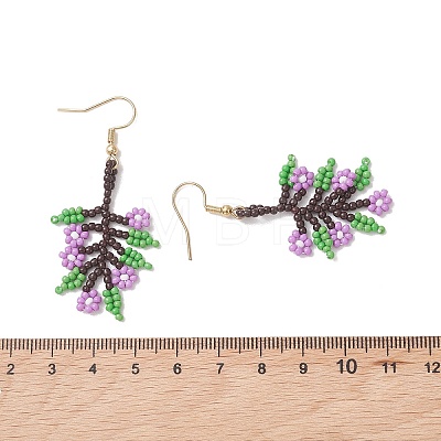 Glass Seed Beaded Dangle Earrings EJEW-MZ00704-1