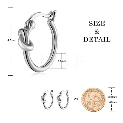 SHEGRACE Rhodium Plated 925 Sterling Silver Hoop Earrings JE899A-1